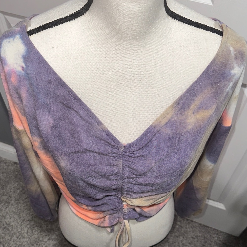 Fashion Nova Multicolor Tie-Dye Crop Top - Picture 3 of 8
